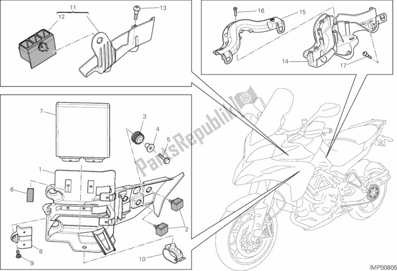 All parts for the Engine Control Unit of the Ducati Multistrada 1200 S Touring USA 2013